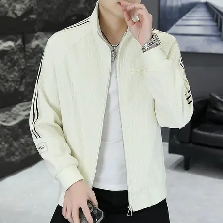 夹克男春秋季潮流百搭立领男装肌理感上衣潮牌休闲运动棒球服外套商品大图