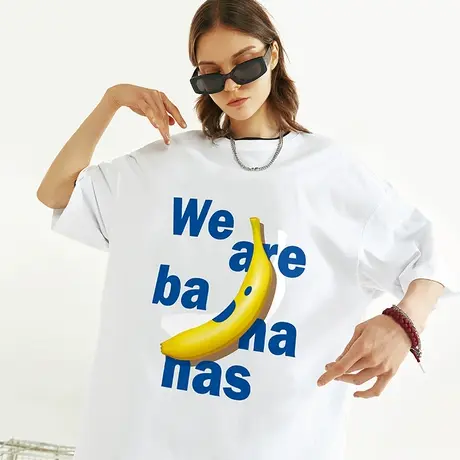 Nuthink加肥加大国潮宽松潮流字母短袖T恤男潮大码情侣装半袖夏商品大图