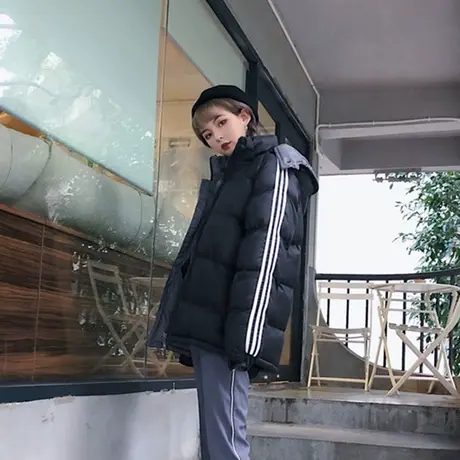 冬装情侣棉衣女棉面包服女学生韩版短款bf原宿风棉袄外套宽松蓬蓬商品大图