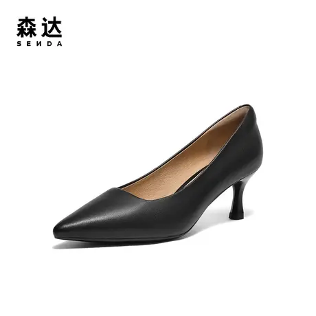 森达气质高跟鞋女2023秋新正装尖头细高跟浅口单鞋ZTC03CQ3图片