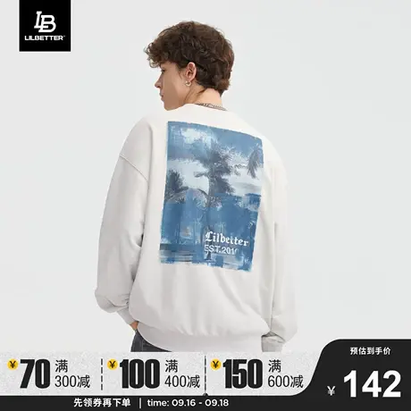 Lilbetter圆领卫衣男新款慵懒衣服街头潮流长袖上衣美式休闲外套商品大图