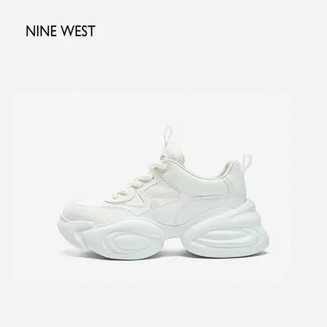 Nine West/玖熙云朵高高鞋厚底港风皮面老爹鞋女2025夏季新款百搭图片