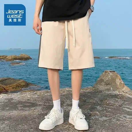 WX真维斯男款2025夏季新款潮流时尚百搭舒适青春慵懒风男装短裤图片