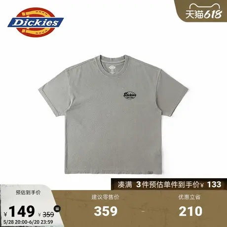 Dickies复古户外系列 春夏胸前刺绣logo圆领短袖T恤 男女情侣商品大图