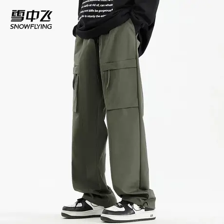 雪中飞休闲裤2025夏季新品潮牌宽松工装男士款多口袋直筒运动长裤商品大图