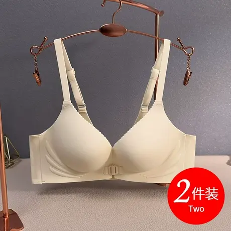 无痕内衣女夏季小胸厚款2cm聚拢收副乳无钢圈前扣式文胸2024新款商品大图
