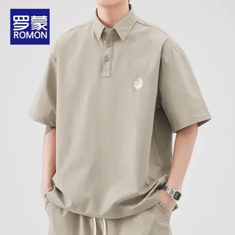 罗蒙冰丝Polo衫男短袖t恤男士夏季薄款半袖上衣2025新款休闲体恤商品大图