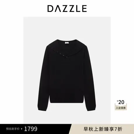 DAZZLE 地素毛衣冬季黑色羊毛羊绒混纺套头小上衣针织衫图片