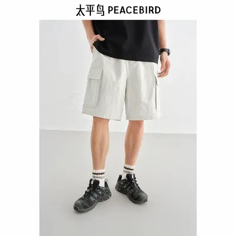 【商场同款】太平鸟男装 直筒休闲裤肌理提花休闲中短裤B2GCF210A图片