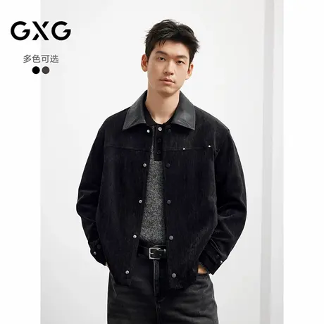 GXG男装 翻领通勤休闲夹克宽松夹克男士外套2025秋季新品商品大图