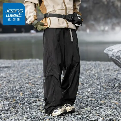 N5真维斯男士休闲裤2025新款秋季宽松日系潮牌伞兵冲锋裤男款裤子商品大图