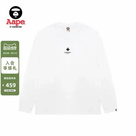 Aape旗舰店男装秋冬扑克徽章休闲简约潮流长袖T恤1716XXP商品大图