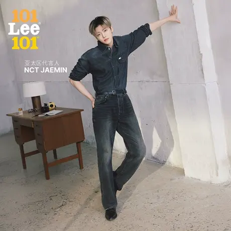 【NCT JAEMIN同款】Lee 101 经典直筒牛仔裤商场同款26春新黑灰男商品大图