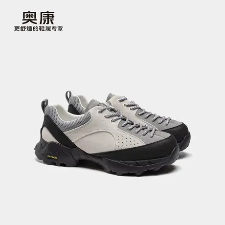 奥康 男鞋2025春季户外登山鞋耐磨防滑休闲厚底复古运动鞋商品大图