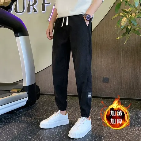 灯芯绒休闲裤男2023秋冬季轻熟潮牌束脚裤个性宽松加绒休闲裤男裤商品大图