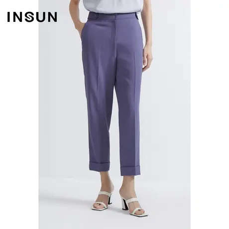 恩裳商场同款夏季舒适凉感显瘦裤中线设计经典小脚西装裤商品大图