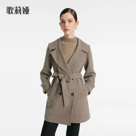 首降|歌莉娅大衣女秋冬新款海军领小个子气质显瘦中长款外套图片