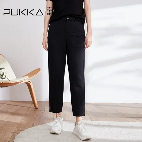 蒲PUKKA 女装棉质休闲裤春季新款设计感时尚萝卜裤商场同款商品大图