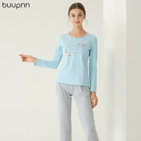 中年女土棉居家长袖上衣秋天免穿内衣休闲棉t恤女打底衫商品大图