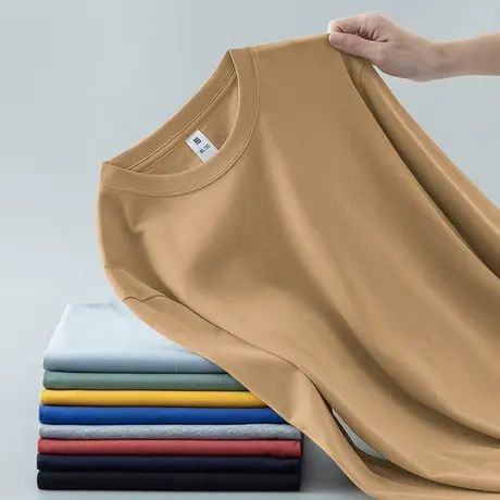 240g美式重磅纯棉t恤男长袖秋冬内搭打底衫圆领纯色宽松全棉秋衣商品大图