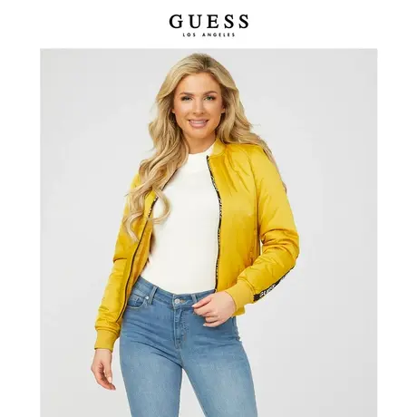 GUESS23年新款秋女士短款立领休闲时尚面包服-Q1BL01W93L0图片