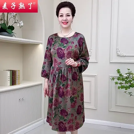 妈妈夏装裙子洋气高贵阔太太裙子过膝高档衣服奶奶装中老年人女装商品大图