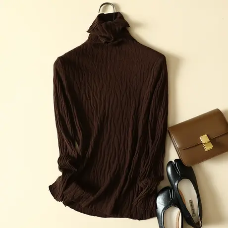 堆堆高领毛衣打底衫女士内搭秋冬2023年新款爆款洋气百搭针织上衣商品大图