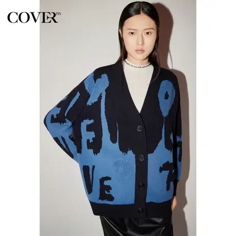 COVER冬季保暖羊毛针织衫慵懒开衫商品大图