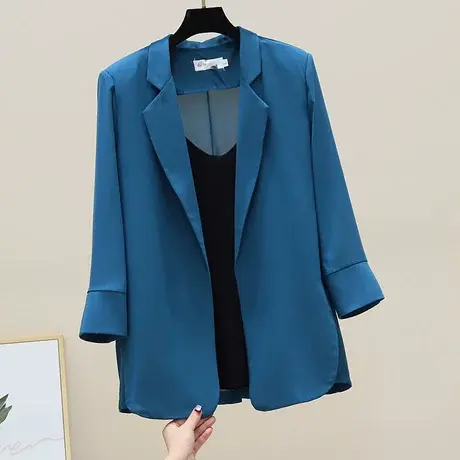 雪纺小西装外套女薄2023春夏新款韩版休闲西服防晒衣百搭空调开衫图片