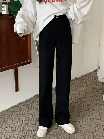 清仓捡漏高腰宽松牛仔裤女2023新百搭休闲直筒垂感阔腿裤拖地裤图片