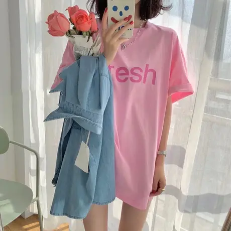下衣失踪t恤女短袖夏季韩版宽松学生半袖小清新休闲网红超火上衣商品大图