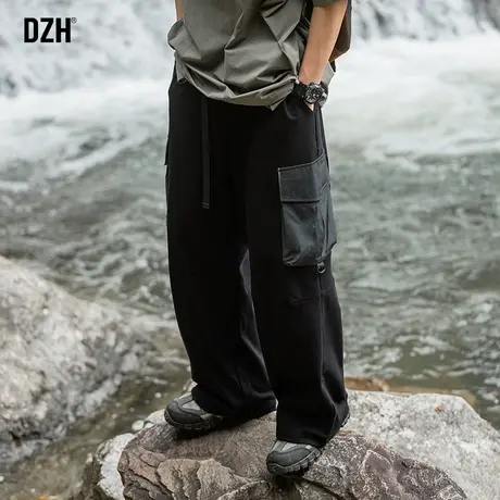 男士工装裤黑色裤子男款春季户外休闲冲锋裤男裤2024新款直筒长裤商品大图