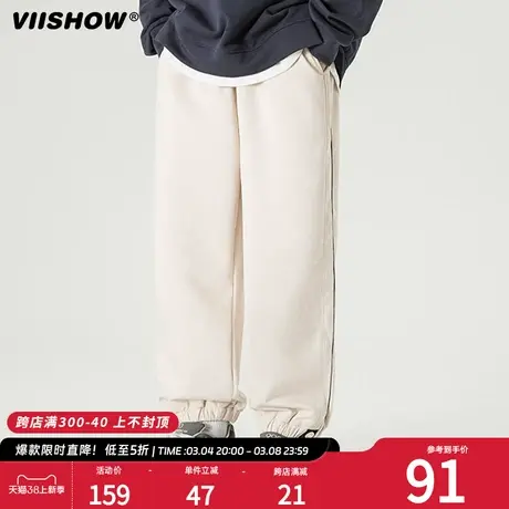 VIISHOW美式休闲裤男士2024年春季宽松束脚潮牌百搭运动休闲长裤商品大图