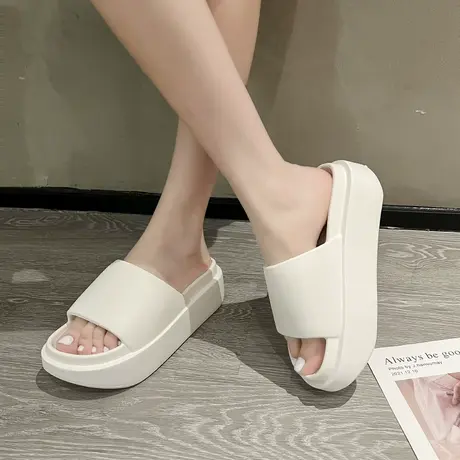 2024新款一字拖鞋浴室防滑居家外出沙滩女款夏季凉拖鞋增高度假鞋图片