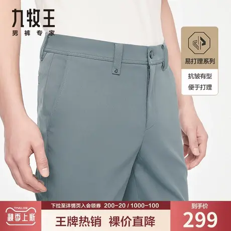 【裸价-专柜易打理】九牧王休闲裤男夏季全涤仿棉易打理显瘦裤商品大图