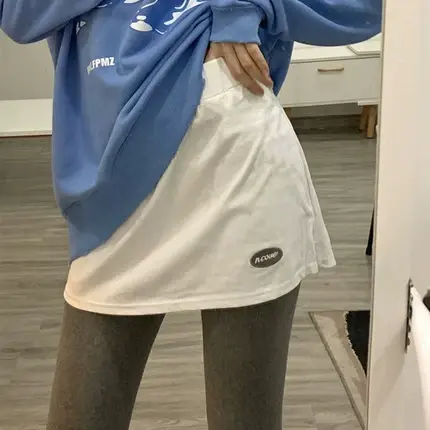 卫衣打底神器叠穿假两件女内搭露白边小白裙子半身裙女2023年新款商品大图