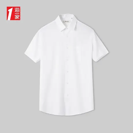 海一家商务休闲舒适短衬2023夏季新款职业上班男士短袖衬衫商品大图