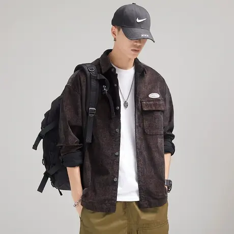 Modi Nick/摩帝尼克日系复古男士衬衫外套加厚磨毛洗水工艺衬衣图片