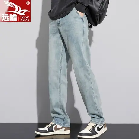 秋季男士牛仔裤直筒宽松休闲裤子男款潮牌百搭阔腿拖地长裤春秋款商品大图