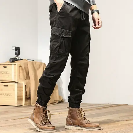 2022年新款男士工装裤百搭潮流宽松束脚休闲裤子男工装裤哈伦裤子商品大图