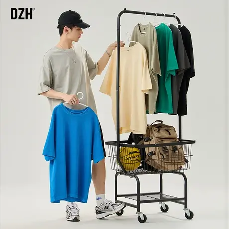 男士纯色纯棉t恤男青少年男装帅气学生半袖宽松上衣夏季短袖男款商品大图