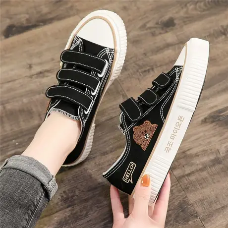 2023春季新款韩版百搭运动帆布鞋一脚蹬懒人鞋休闲平底女学生板鞋图片