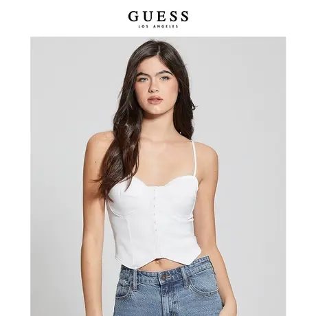 GUESS女士纯色修身设计感辣妹纯欲风吊带-W4RH17WD1R2商品大图