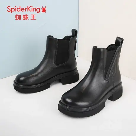 SPIDER KING/蜘蛛王切尔西靴真皮2023冬商场新款中筒女靴单里休闲图片