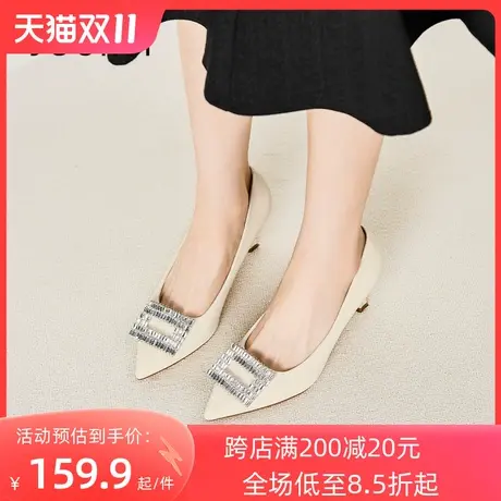卓诗尼2023秋季新款尖头时装鞋潮流舒适气质单鞋潮流仙女风高跟鞋图片