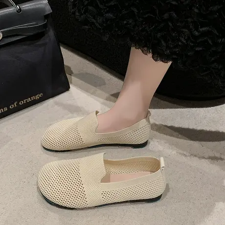 老北京网鞋女软底妈妈鞋夏季镂空网面休闲布鞋一脚蹬透气孕妇鞋子商品大图