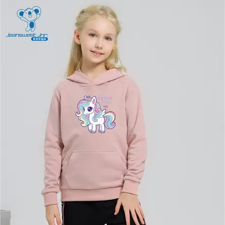 KD真维斯童装2025秋季新款男女童同款印花连帽长袖T恤卫衣图片