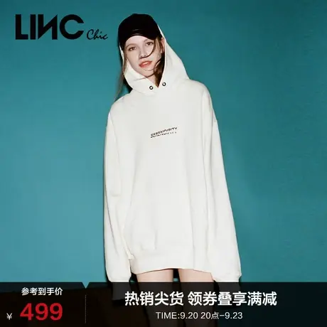 LINCCHIC金羽杰卫衣女春秋款潮酷印花宽松连帽女士卫衣R228HD515商品大图