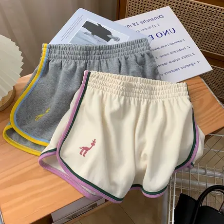 港风运动短裤女夏季薄款宽松韩版阔腿显瘦百搭居家休闲a字热裤潮图片