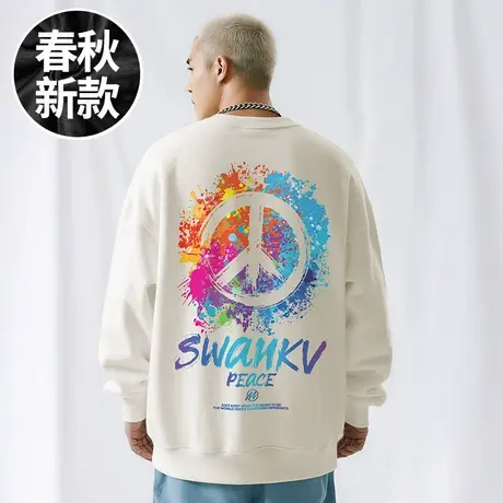 【大码男装】200-300斤大码男装潮男潮牌加肥加大码圆领卫衣春秋商品大图